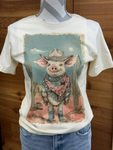 Queen Gypsy Rhinestone Pig Tee
