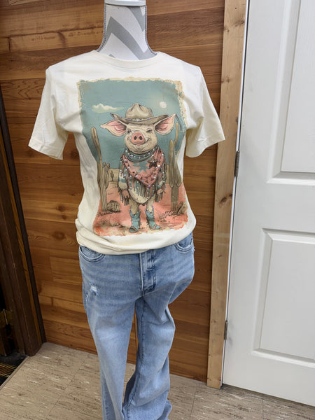 Queen Gypsy Rhinestone Pig Tee