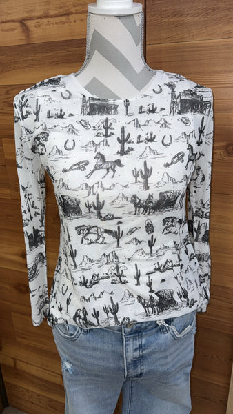 Old West Sparkly Mesh Top