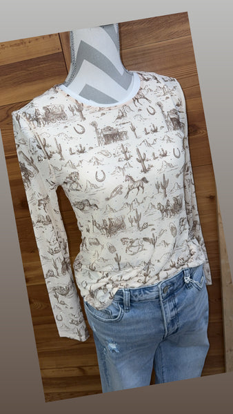 Old West Sparkly Mesh Top