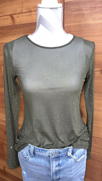 Sparkly Stretchy Mesh Top