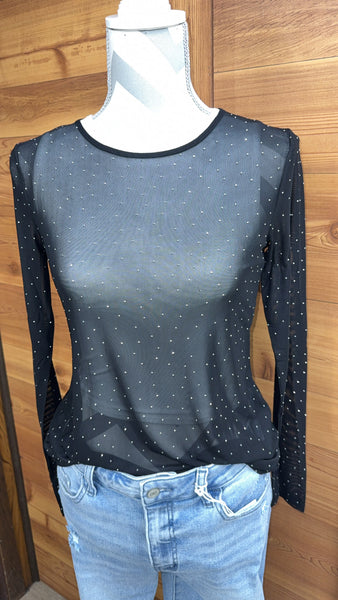 Sparkly Stretchy Mesh Top