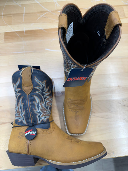 Durango Kid's Shyloh Boots Wrangler Brown/Denim Blue