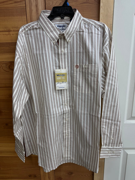 Wrangler® George Strait Collection One Pocket Long Sleeve Stripe Shirt - Relaxed Fit