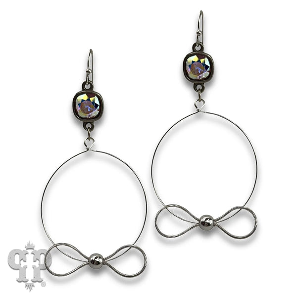 Pink Panache Crystal Bow Earrings