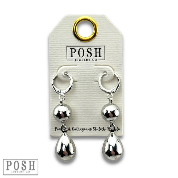 Posh Shiny Metal Teardrop Earrings