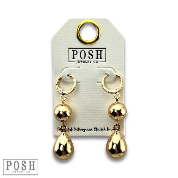 Posh Shiny Metal Teardrop Earrings