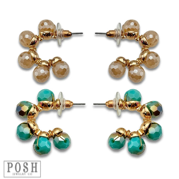 Posh Bead Mini Hoop Earrings