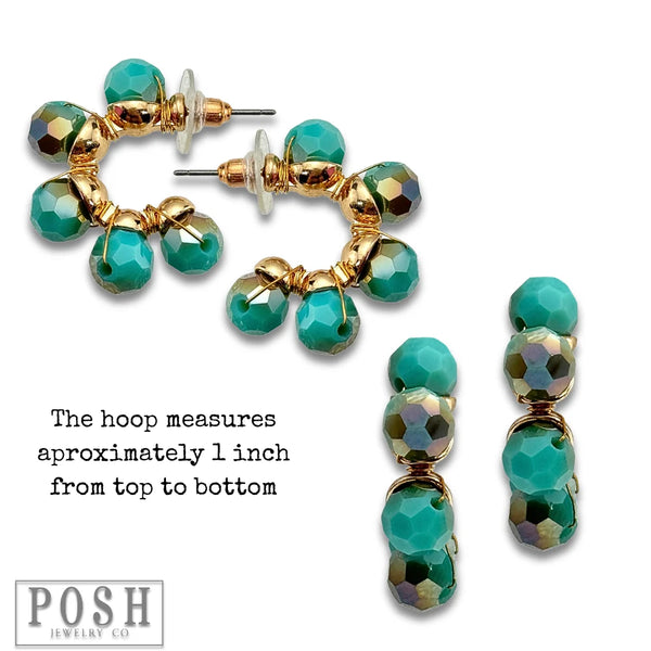 Posh Bead Mini Hoop Earrings