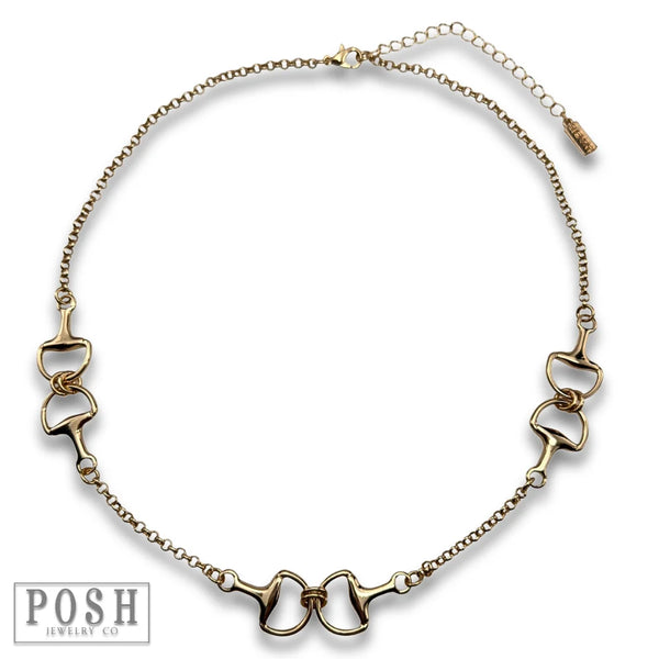 Posh Gold Horse Bit Necklace