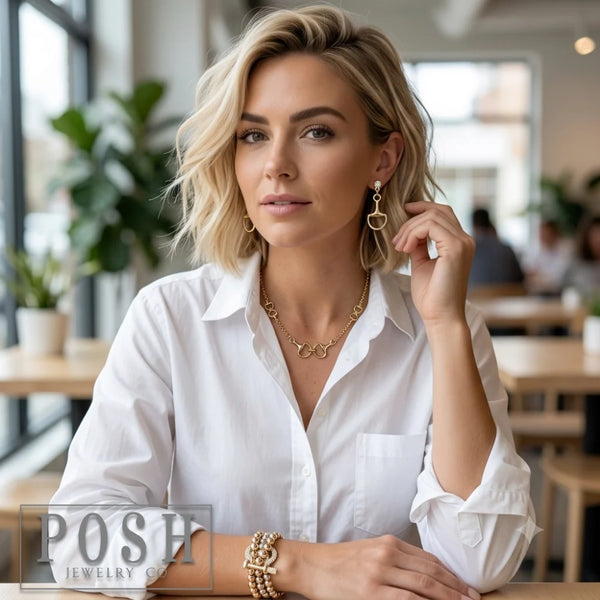 Posh Gold Horse Bit Necklace