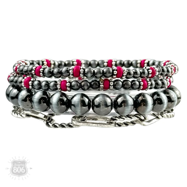 806 Burnished Pearl Chain Bracelet Set