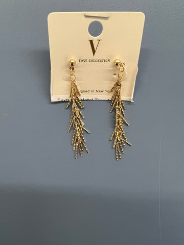 Textured Metal Tassel Earrings