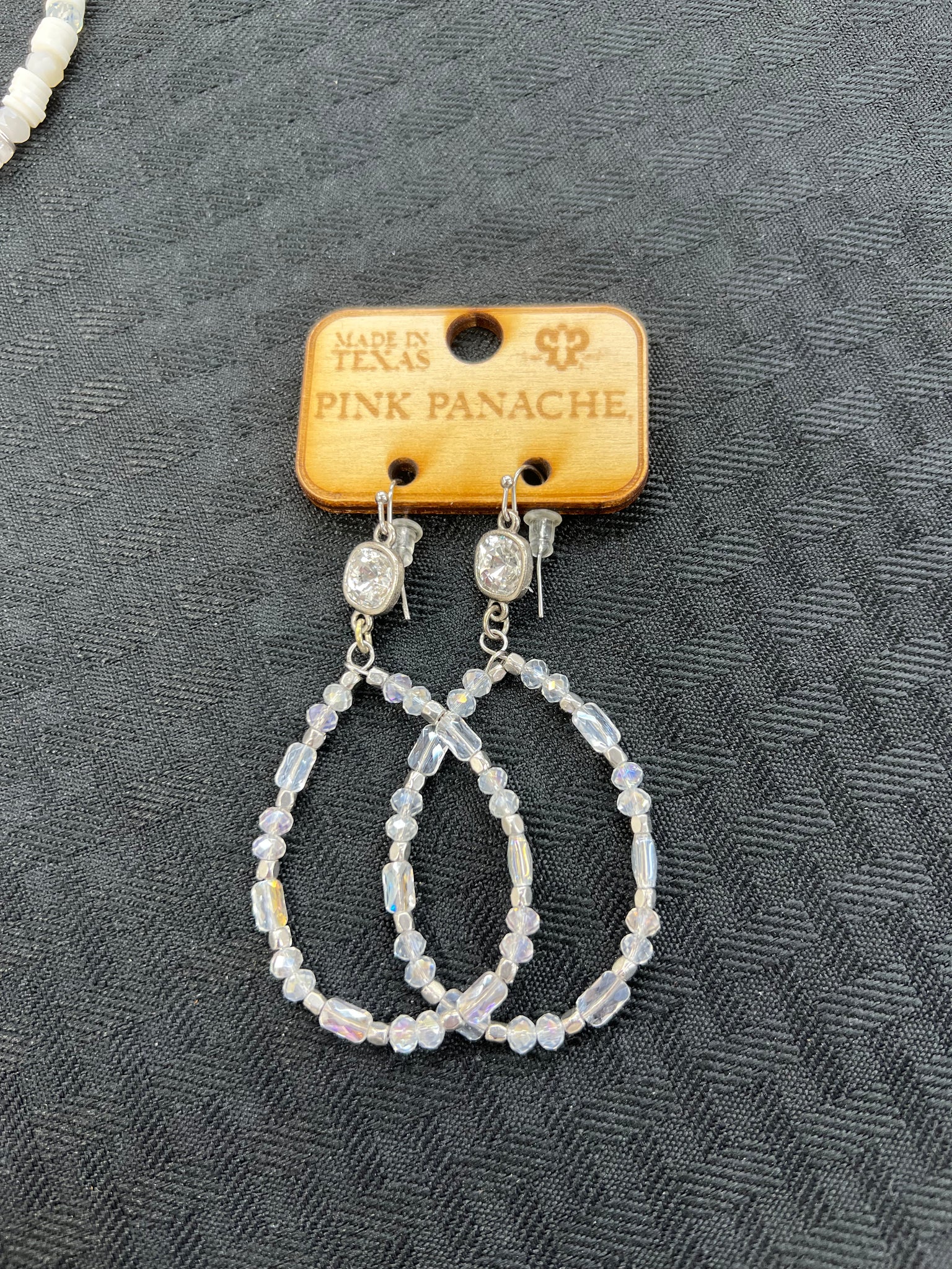 Pink Panache Crystal Teardrop Dangle Earrings