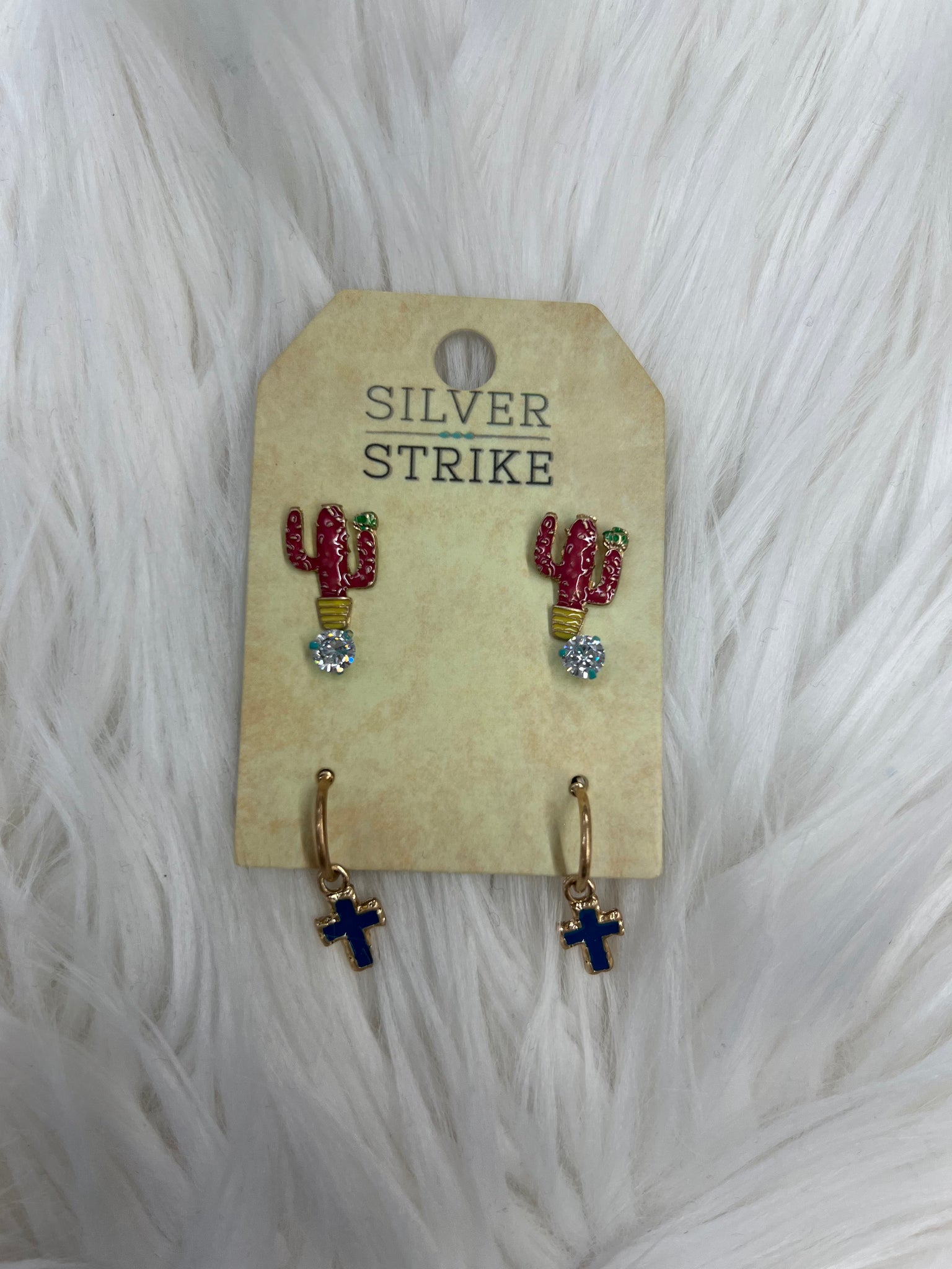 Silver Strike Earring Set