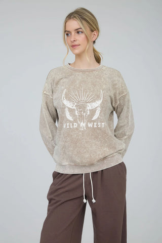 WILD WEST GRAPHIC LONG SLEEVE CREW