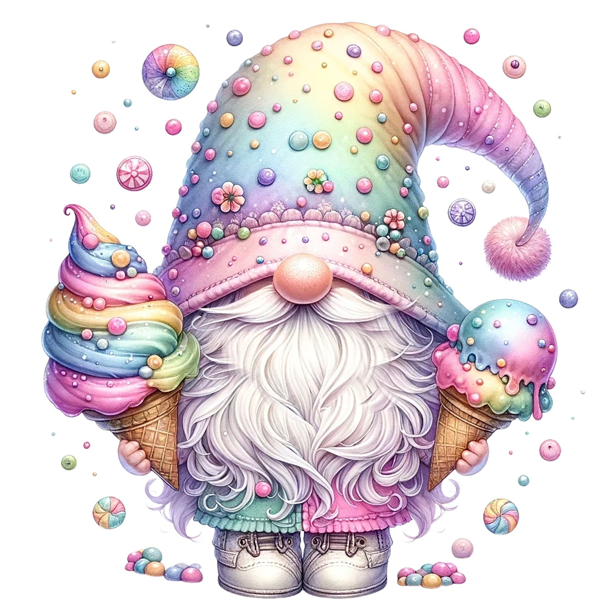 Ice Cream Gnome Print