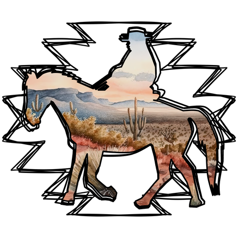 Aztec Desert Cowboy Print