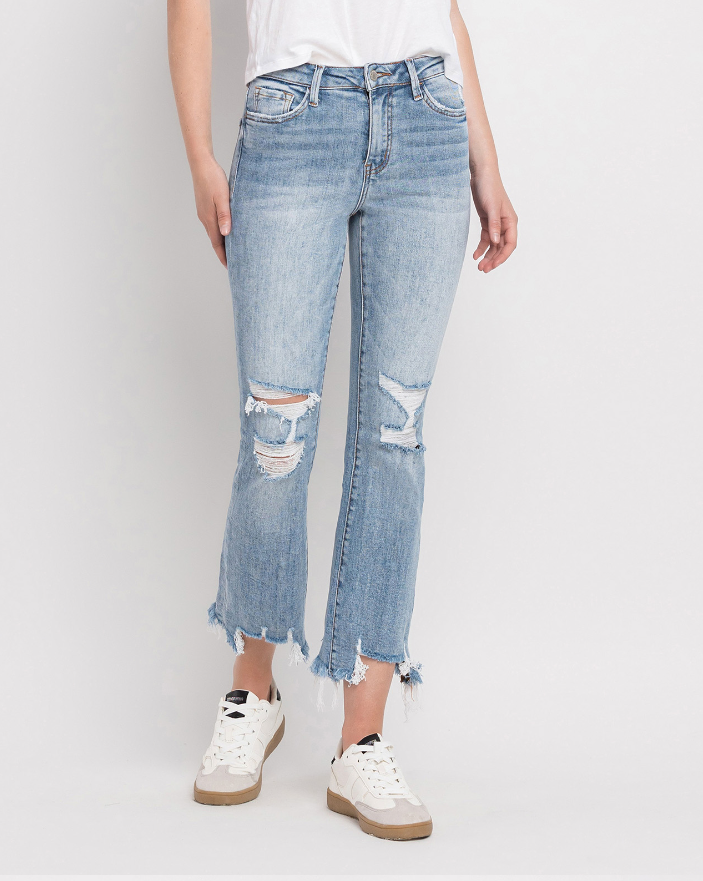 Lovervet High Rise Crop Flare Denim