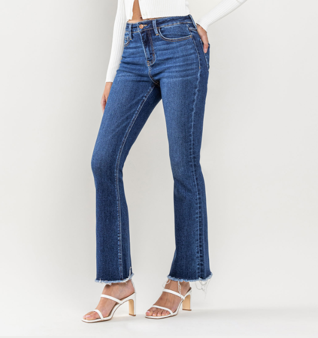 Lovervet High Rise Raw Hem Bootcut Jeans