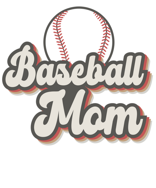 Baseball Mom Grey/Red Print