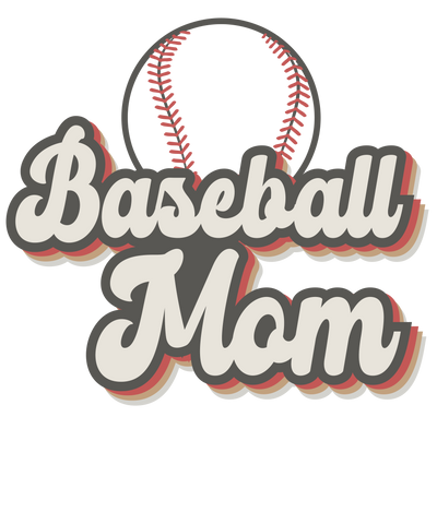 Baseball Mom Grey/Red Print