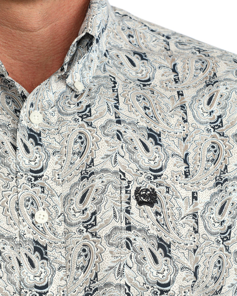 Cinch Classic Fit Khaki/Navy Paisley Button Down Shirt