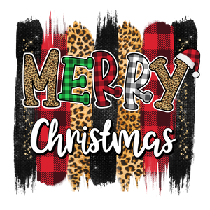 Merry Christmas Brush Strokes Print