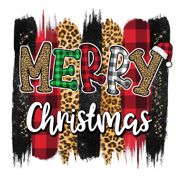 Merry Christmas Brush Strokes Print