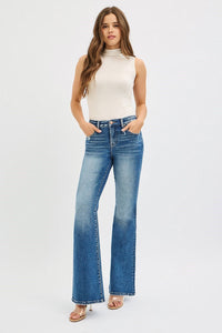 Risen Tummy Control High Rise Flare Denim