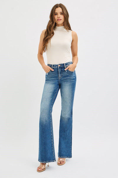 Risen Tummy Control High Rise Flare Denim