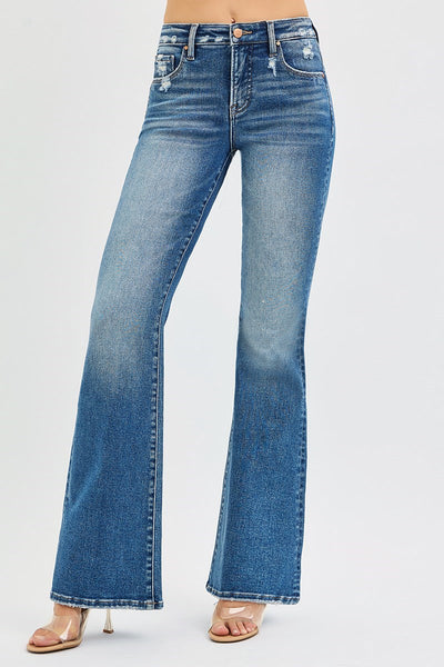 Risen Tummy Control High Rise Flare Denim