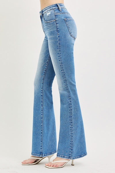 RISEN TUMMY CONTROL HIGH RISE FLARE JEANS
