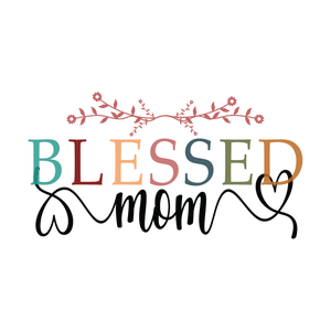 Blessed Mom Flower & Hearts Print