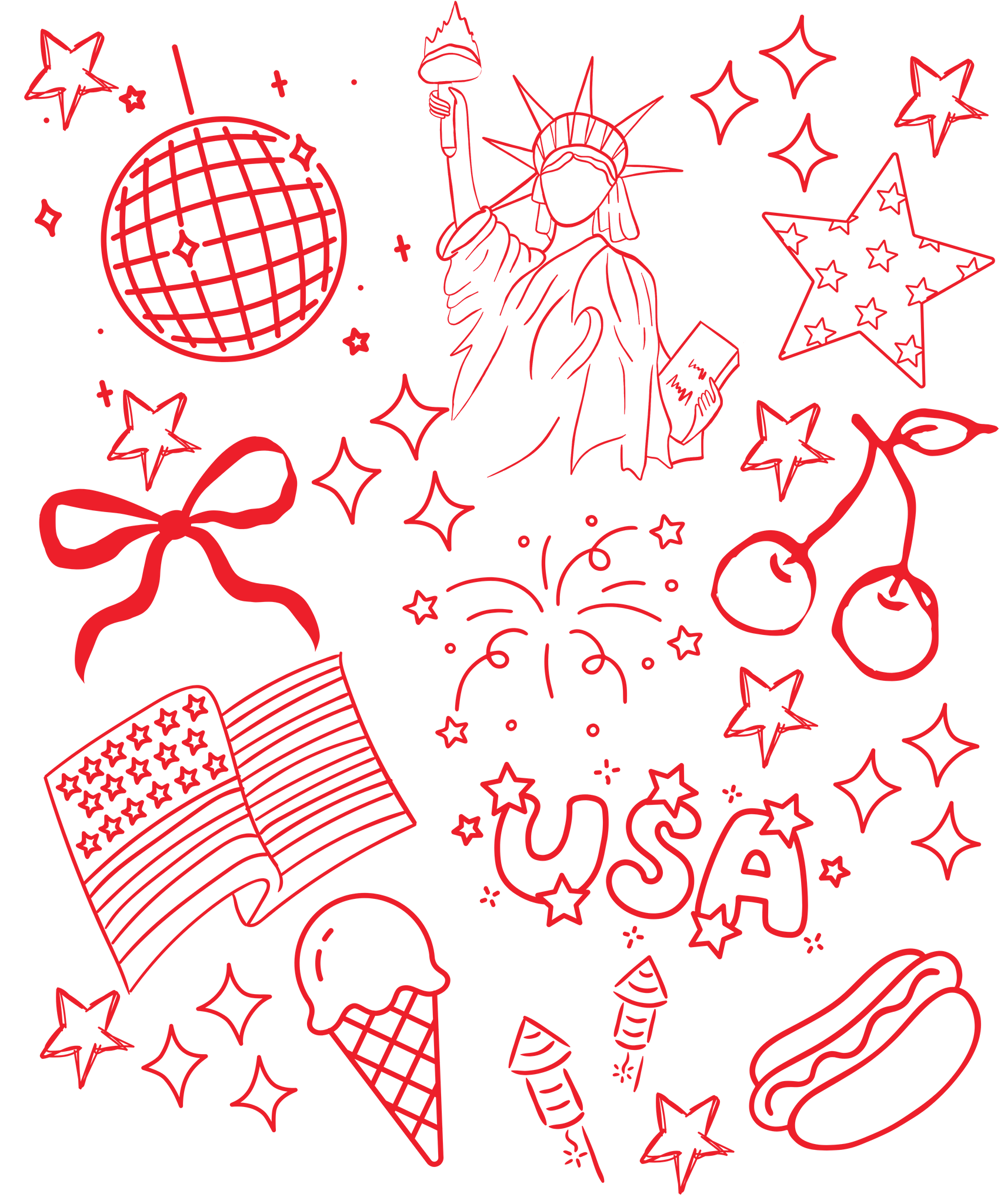 Patriotic Doodles Print