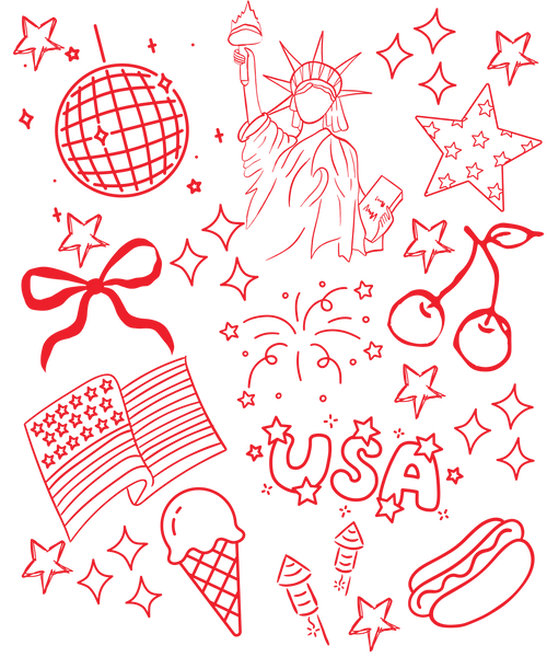 Patriotic Doodles Print