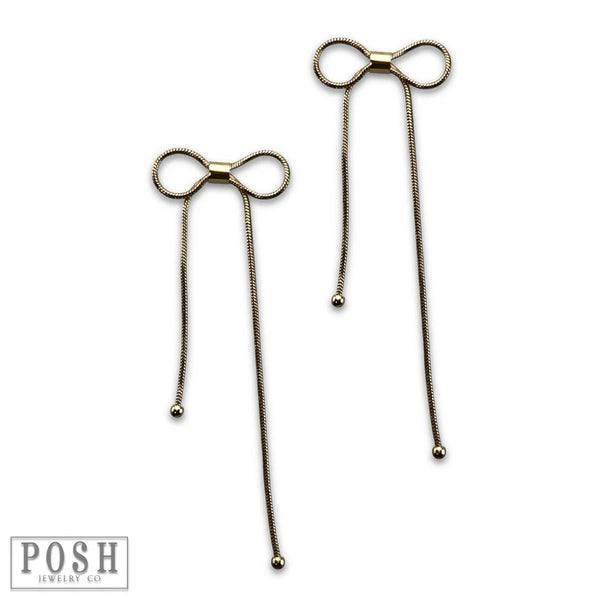 Snake Chain Bow Earrings