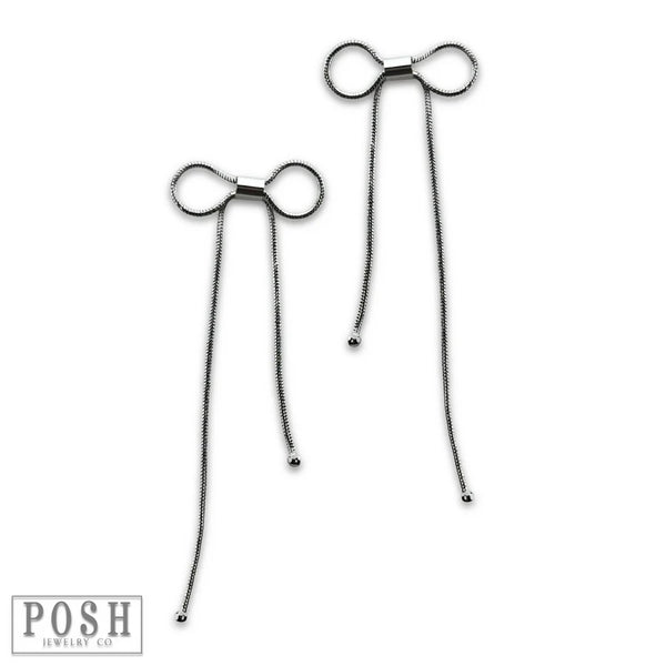 Snake Chain Bow Earrings