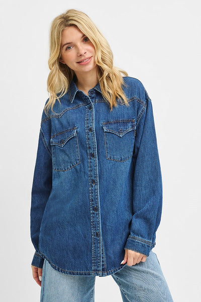 Western Yoke Relaxed Fit Denim Shirt