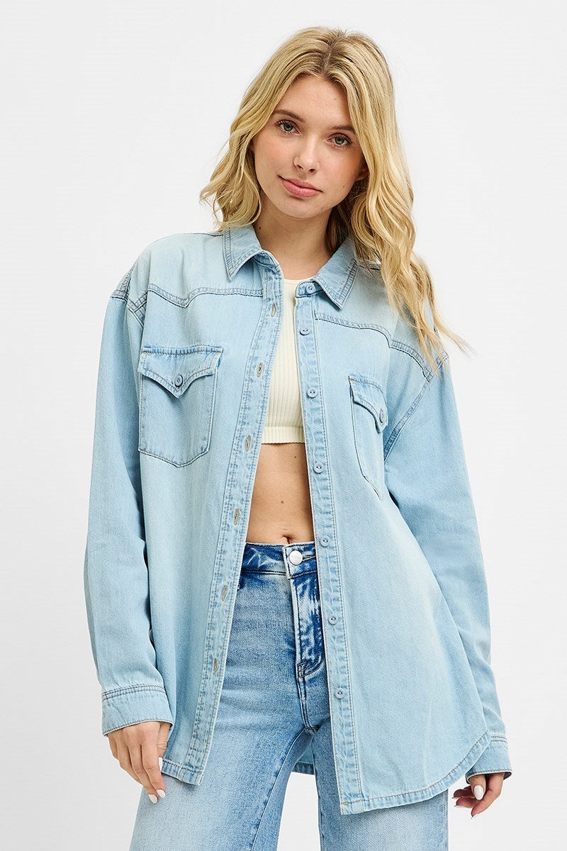 Western Yoke Relaxed Fit Denim Shirt