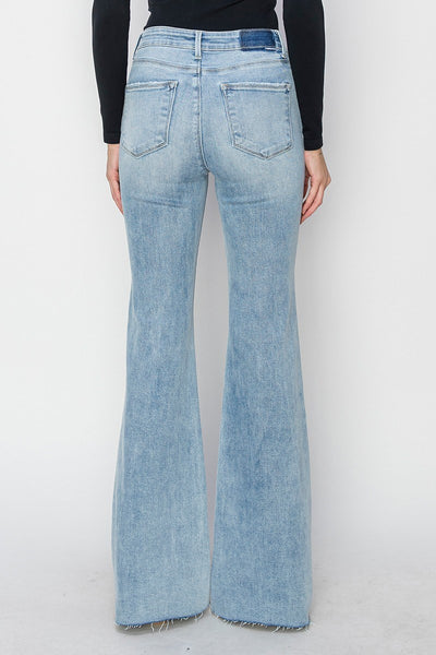 Risen PLUS High Rise Raw Cut Hem Bootcut Denim