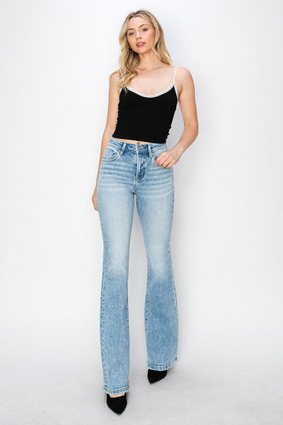 Risen High Rise Bootcut Light Wash Denim