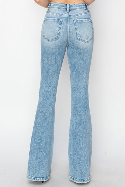 Risen High Rise Bootcut Light Wash Denim