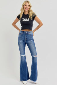 Risen High Rise Flare Jeans