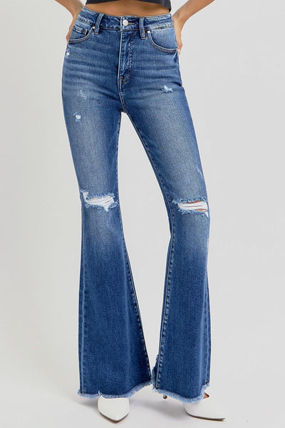 Risen High Rise Flare Jeans