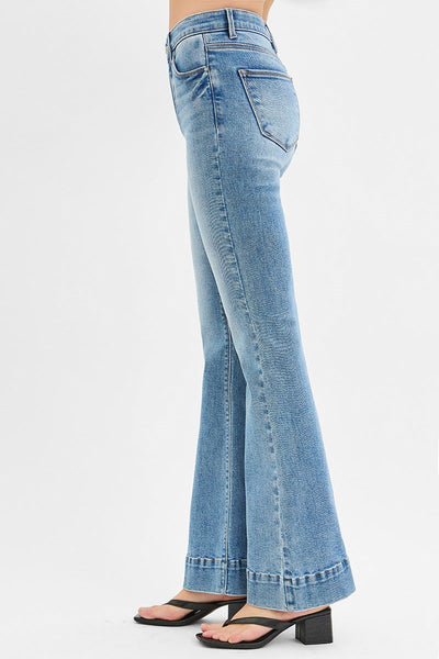 Risen High Rise Extra Comfort Waist Trouser Flare Denim