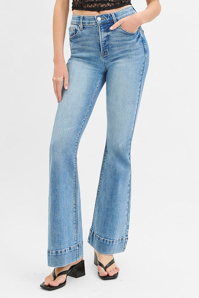 Risen High Rise Extra Comfort Waist Trouser Flare Denim