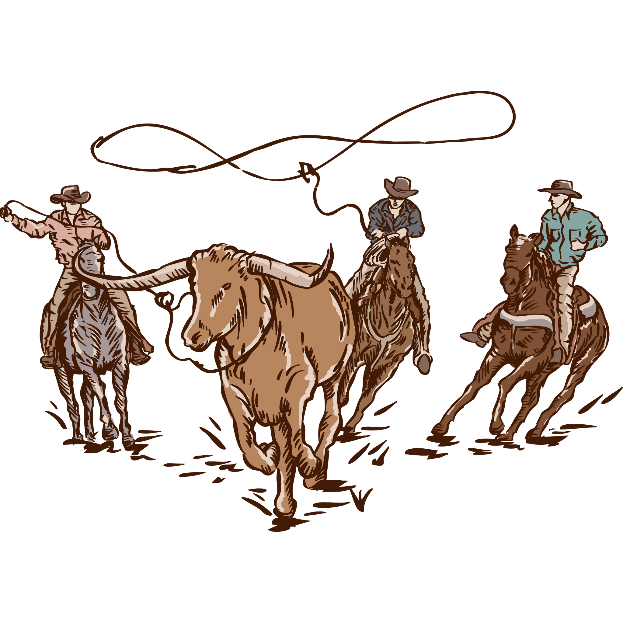 Roping Cowboys Print