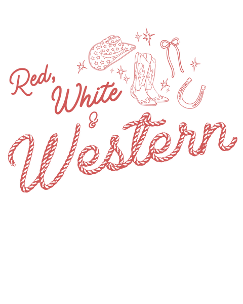 Red, White, & Western Print