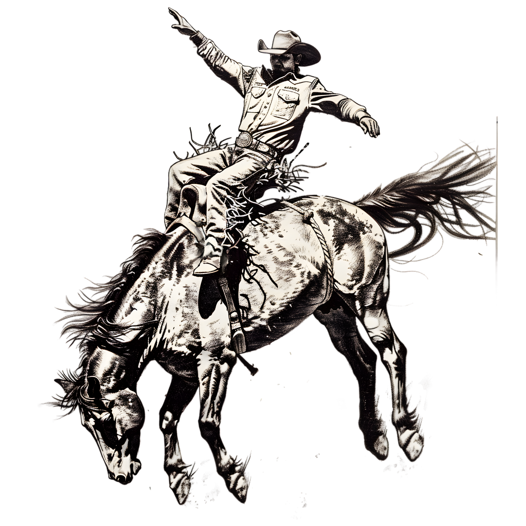 Rodeo Bareback Cowboy Print
